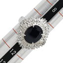 ノンブランド NON BRAND ブルーサファイア ダイヤ リング ブルー×プラチナシルバー Pt900 サファイア ダイヤモンド リング 指輪 青 パヴェダイヤ オーバル プラチナム 10号