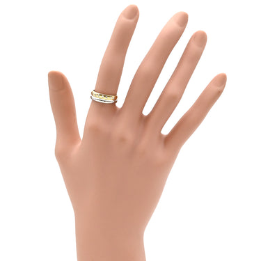 ノンブランド NON BRAND ダイヤリング イエローゴールドXプラチナシルバー K18YG Pt900 ダイヤモンド リング 指輪 コンビリング 7Pダイヤ 7石 9号