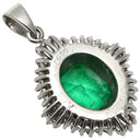 ノンブランド NON BRAND エメラルド ダイヤ エメラルドグリーン×プラチナシルバー Pt900 エメラルド ダイヤモンド ペンダントトップ 緑 ネックレストップ エメラルドカット スクエア プラチナム