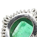 ノンブランド NON BRAND エメラルド ダイヤ エメラルドグリーン×プラチナシルバー Pt900 エメラルド ダイヤモンド ペンダントトップ 緑 ネックレストップ エメラルドカット スクエア プラチナム