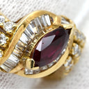 ノンブランド NON BRAND ルビー ダイヤ リング イエローゴールド K18YG ルビー ダイヤモンド リング 指輪 Au750 18K 18金 レッド 赤 12号