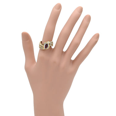 ノンブランド NON BRAND ルビー ダイヤ リング イエローゴールド K18YG ルビー ダイヤモンド リング 指輪 Au750 18K 18金 レッド 赤 12号