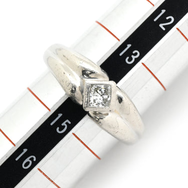 ノンブランド NON BRAND ダイヤリング プラチナシルバー Pt900 ダイヤモンド リング 指輪 1P I粒 14号