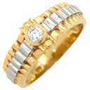 ノンブランド NON BRAND ダイヤ コンビリング イエローゴールドXプラチナシルバー K18YG Pt900 ダイヤモンド リング 指輪 1P 1粒ダイヤ 11号