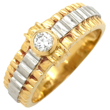 ノンブランド NON BRAND ダイヤ コンビリング イエローゴールドXプラチナシルバー K18YG Pt900 ダイヤモンド リング 指輪 1P 1粒ダイヤ 11号