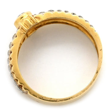 ノンブランド NON BRAND ダイヤ コンビリング イエローゴールドXプラチナシルバー K18YG Pt900 ダイヤモンド リング 指輪 1P 1粒ダイヤ 11号