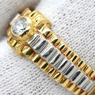 ノンブランド NON BRAND ダイヤ コンビリング イエローゴールドXプラチナシルバー K18YG Pt900 ダイヤモンド リング 指輪 1P 1粒ダイヤ 11号