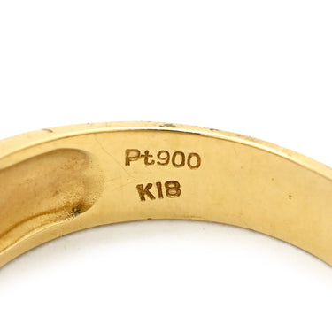 ノンブランド NON BRAND ダイヤ コンビリング イエローゴールドXプラチナシルバー K18YG Pt900 ダイヤモンド リング 指輪 1P 1粒ダイヤ 11号