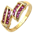 ノンブランド NON BRAND ルビー ダイヤリング イエローゴールド K18YG ルビー ダイヤモンド リング 指輪 レッド 赤 13号