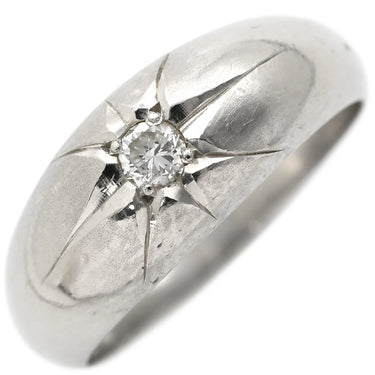 ノンブランド NON BRAND ダイヤリング プラチナシルバー Pt900 ダイヤモンド リング 指輪 1P I粒 月甲丸 14号