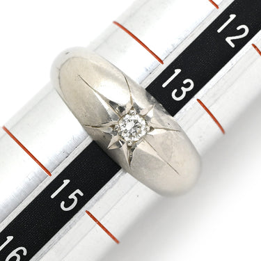 ノンブランド NON BRAND ダイヤリング プラチナシルバー Pt900 ダイヤモンド リング 指輪 1P I粒 月甲丸 14号