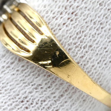 ノンブランド NON BRAND ダイヤリング イエローゴールドXプラチナシルバー K18YG ダイヤモンド Pt900 リング 指輪 フラワー 花 15号