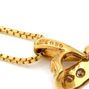 ノンブランド NON BRAND リボンモチーフ ダイヤペンダント イエローゴールド K18YG ダイヤモンド ネックレス 750 18K