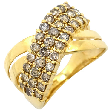 ノンブランド NON BRAND ダイヤリング イエローゴールド K18YG ダイヤモンド リング 指輪 8.5号