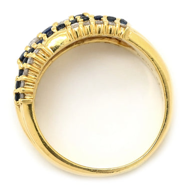 ノンブランド NON BRAND サファイア ダイヤ リング イエローゴールド K18YG サファイア ダイヤモンド リング 指輪 13.5号