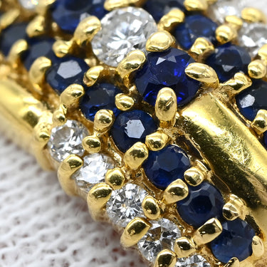 ノンブランド NON BRAND サファイア ダイヤ リング イエローゴールド K18YG サファイア ダイヤモンド リング 指輪 13.5号