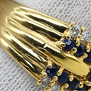 ノンブランド NON BRAND サファイア ダイヤ リング イエローゴールド K18YG サファイア ダイヤモンド リング 指輪 13.5号