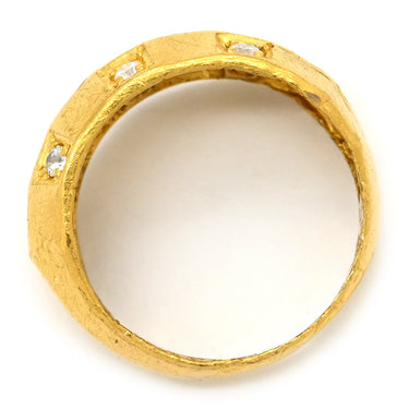 ノンブランド NON BRAND ダイヤリング イエローゴールド K24YG ダイヤモンド リング 指輪 甲丸 10P 10粒 13.5号