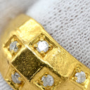 ノンブランド NON BRAND ダイヤリング イエローゴールド K24YG ダイヤモンド リング 指輪 甲丸 10P 10粒 13.5号