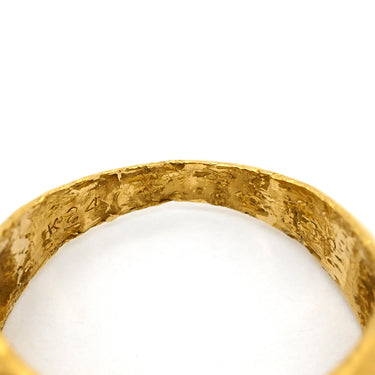 ノンブランド NON BRAND ダイヤリング イエローゴールド K24YG ダイヤモンド リング 指輪 甲丸 10P 10粒 13.5号