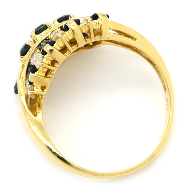 ノンブランド NON BRAND サファイア ダイヤ リング イエローゴールド K18YG サファイア ダイヤモンド リング 指輪 12.5号