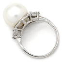 ノンブランド NON BRAND 白蝶パール ダイヤリング プラチナシルバー Pt900 パール ダイヤモンド リング 指輪 1粒 1P 12号