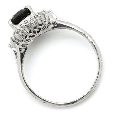 ノンブランド NON BRAND ブルーサファイア ダイヤリング プラチナシルバー Pt900 サファイア ダイヤモンド リング 指輪 青 9号