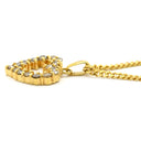 ノンブランド NON BRAND ハート ダイヤペンダント イエローゴールド K18YG ダイヤモンド ネックレス 750 18K