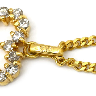 ノンブランド NON BRAND ハート ダイヤペンダント イエローゴールド K18YG ダイヤモンド ネックレス 750 18K