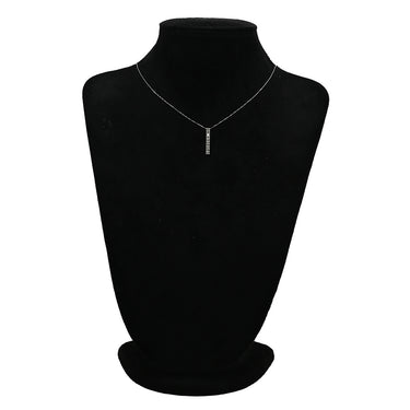 ノンブランド NON BRAND ダイヤペンダント ホワイトゴールド K18WG ダイヤモンド ネックレス 10P 一文字