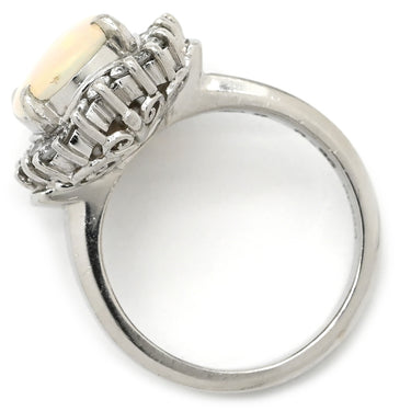 ノンブランド NON BRAND オパール ダイヤリング プラチナシルバー Pt900 オパール ダイヤモンド リング 指輪 5号