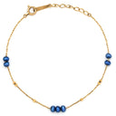 ノンブランド NON BRAND K10 色石ブレスレット イエローゴールド K10YG ブレスレット 青