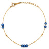 ノンブランド NON BRAND K10 色石ブレスレット イエローゴールド K10YG ブレスレット 青