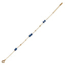 ノンブランド NON BRAND K10 色石ブレスレット イエローゴールド K10YG ブレスレット 青