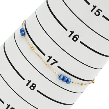 ノンブランド NON BRAND K10 色石ブレスレット イエローゴールド K10YG ブレスレット 青