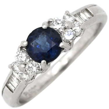 ノンブランド NON BRAND ブルーサファイア ダイヤリング プラチナシルバー Pt900 サファイア ダイヤモンド リング 指輪 青 16号