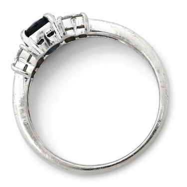 ノンブランド NON BRAND ブルーサファイア ダイヤリング プラチナシルバー Pt900 サファイア ダイヤモンド リング 指輪 青 16号