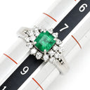ノンブランド NON BRAND エメラルド ダイヤモンド リング プラチナシルバー Pt900 エメラルド ダイヤモンド リング 指輪 グリーン 緑 8号