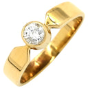 ノンブランド NON BRAND ダイヤリング イエローゴールド K18YG ダイヤモンド リング 指輪 1P 1粒 12号