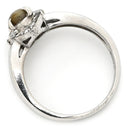 ノンブランド NON BRAND キャッツアイ ダイヤリング プラチナシルバー Pt850 クリソベリルキャッツアイ ダイヤモンド リング 指輪 猫目石 10.5号