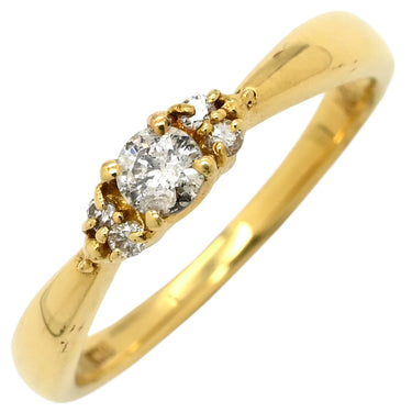 ノンブランド NON BRAND ダイヤリング イエローゴールド K18YG ダイヤモンド リング 指輪 5P 5石 11.5号