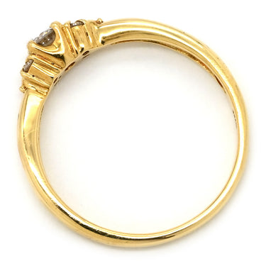 ノンブランド NON BRAND ダイヤリング イエローゴールド K18YG ダイヤモンド リング 指輪 5P 5石 11.5号