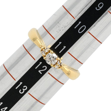 ノンブランド NON BRAND ダイヤリング イエローゴールド K18YG ダイヤモンド リング 指輪 5P 5石 11.5号