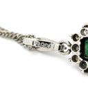 ノンブランド NON BRAND エメラルド ダイヤ プラチナシルバー Pt900 Pt850 エメラルド ダイヤモンド ネックレス プラチナ グリーン 緑 Pt850 スクエア ペンダント