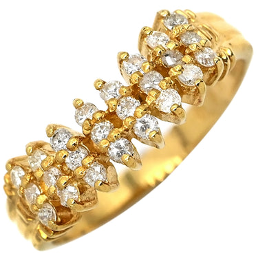 ノンブランド NON BRAND ダイヤリング イエローゴールド K18YG ダイヤモンド リング 指輪 12号