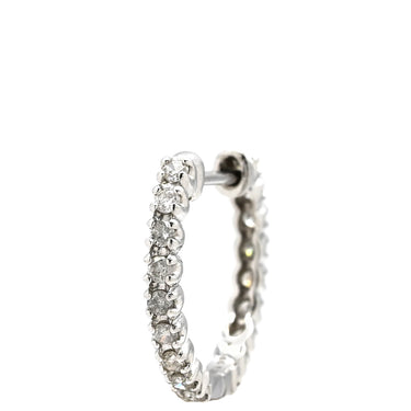 ノンブランド NON BRAND ダイヤピアス 片耳用 プラチナシルバー Pt900 ダイヤモンド ピアス フープピアス