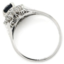 ノンブランド NON BRAND ブルーサファイア ダイヤリング プラチナシルバー Pt900 サファイア ダイヤモンド リング 指輪 青 16号