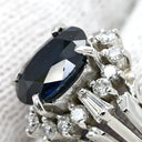 ノンブランド NON BRAND ブルーサファイア ダイヤリング プラチナシルバー Pt900 サファイア ダイヤモンド リング 指輪 青 16号