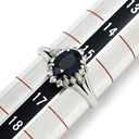 ノンブランド NON BRAND ブルーサファイア ダイヤリング プラチナシルバー Pt900 サファイア ダイヤモンド リング 指輪 青 16号