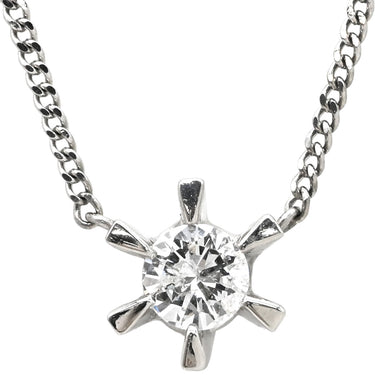 ノンブランド NON BRAND ダイヤペンダント プラチナシルバー Pt900 ダイヤモンド Pt850(チェーン) ネックレス 1P 1粒